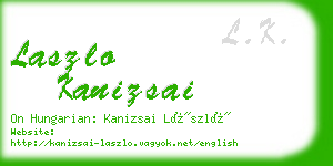 laszlo kanizsai business card